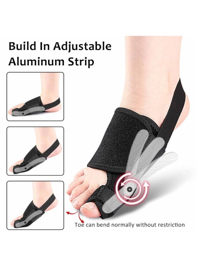 زوج من مقومات أصابع القدم الكبيرة، مصححات إصبع قابلة للتعديل لتقويم الأصابع لدعم اليوم والليل - Image 5